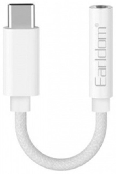 Переходник Earldom USB TypeC (F), 3.5 мм jack (F) белый купить,NaN