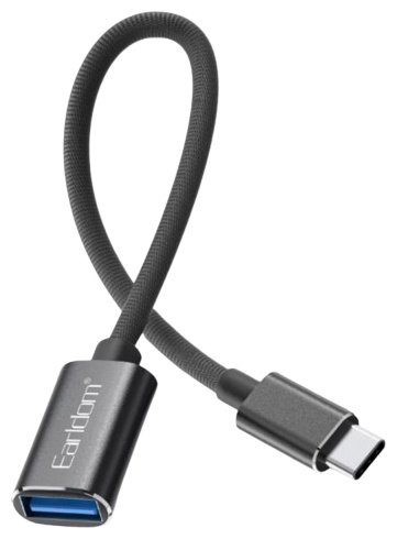 Переходник Earldom USB TypeC (F), USB Type-A (F) черный купить,NaN