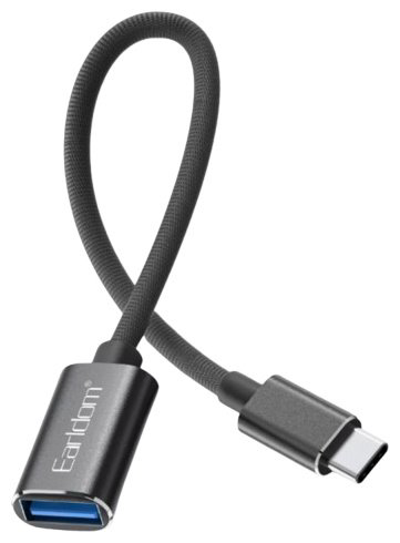 Переходник Earldom USB TypeC (F), USB Type-A (F) черный купить,NaN