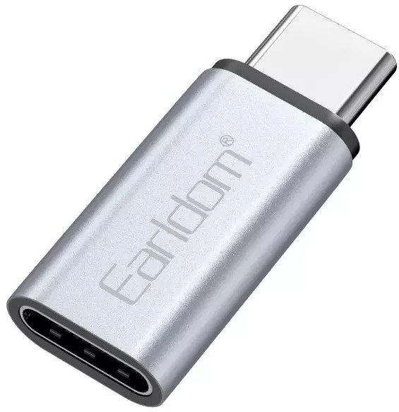 Переходник Earldom Lightning (F), USB TypeC (M) серебристый купить,NaN