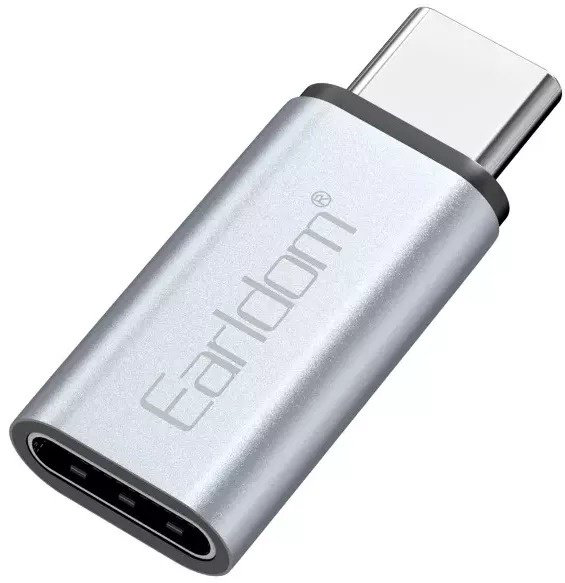 Переходник Earldom Lightning (F), USB TypeC (M) серебристый купить,NaN