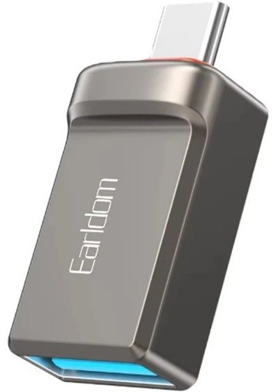Переходник Earldom USB 3.0 (F), USB TypeC (M) серебристый
