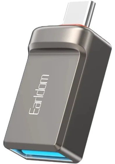 Переходник Earldom USB 3.0 (F), USB TypeC (M) серебристый купить,NaN