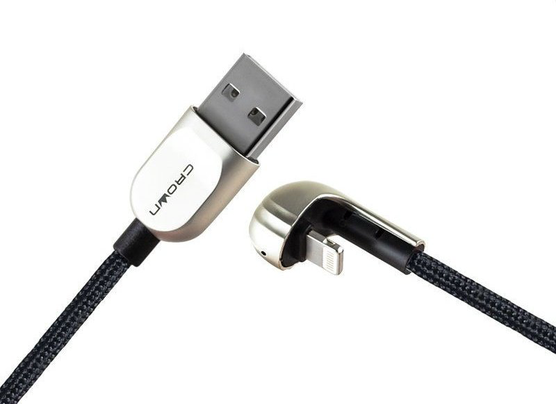 Кабель CROWN Lightning, USB 2.0 (M) черный купить,NaN