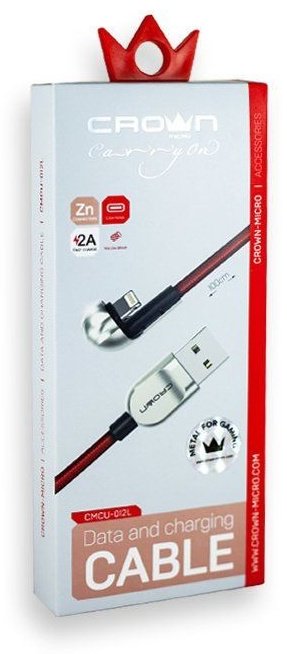Кабель CROWN Lightning, USB 2.0 (M) черный купить,NaN