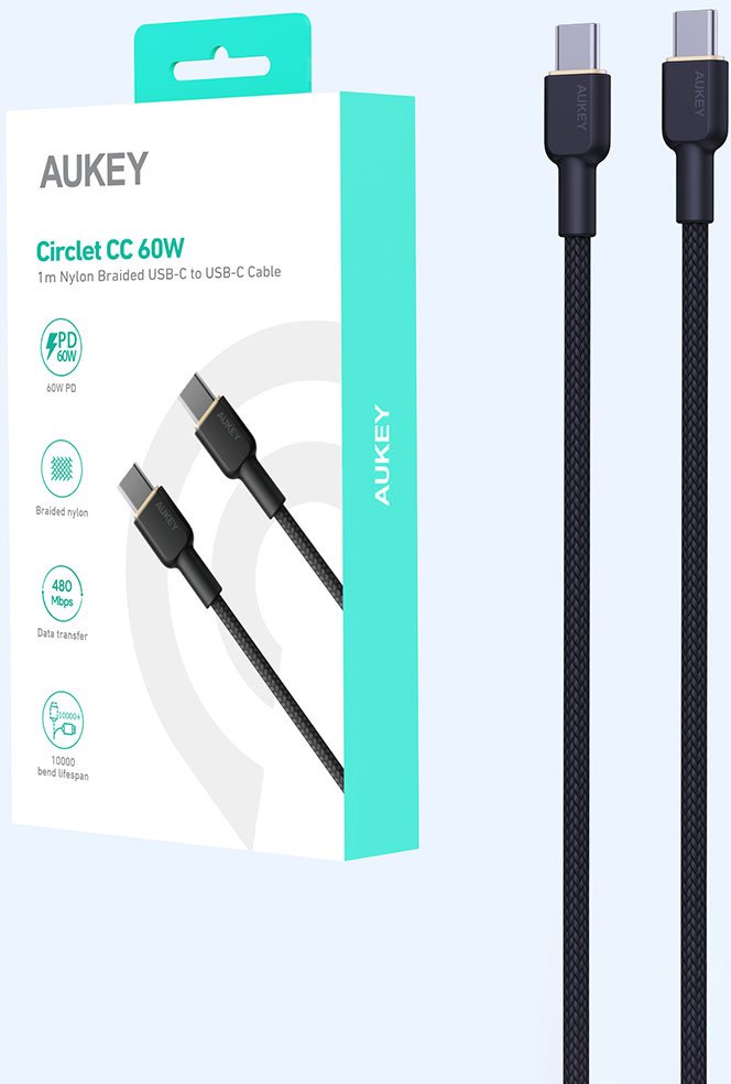 Кабель Aukey USB TypeC (M) черный купить,0