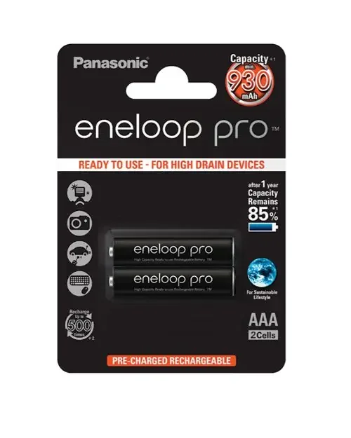 Аккумулятор Panasonic Eneloop Pro BK-4HCDE/2BE/930 mAh AAA BL2