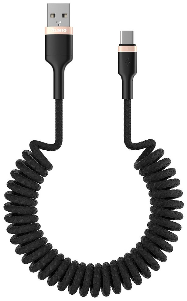 Кабель OLMIO USB 2.0 (M), USB TypeC (M) черный купить,NaN