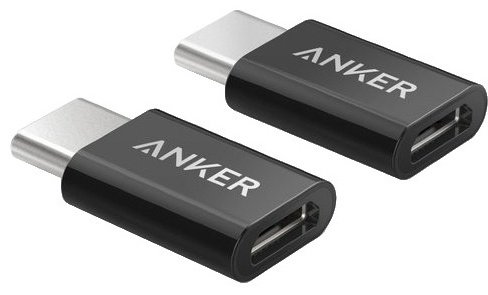 Переходник Anker USB TypeC (M), micro-USB 2.0 (F) черный