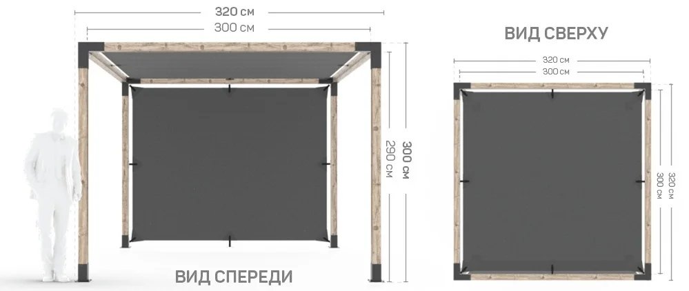 Гамак Habercube 248х248м серый