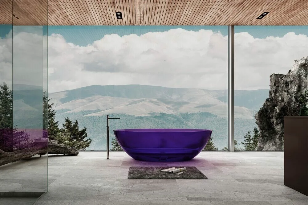 Ванна Abber Kristall AT9702Amethyst фиолетовая купить,NaN