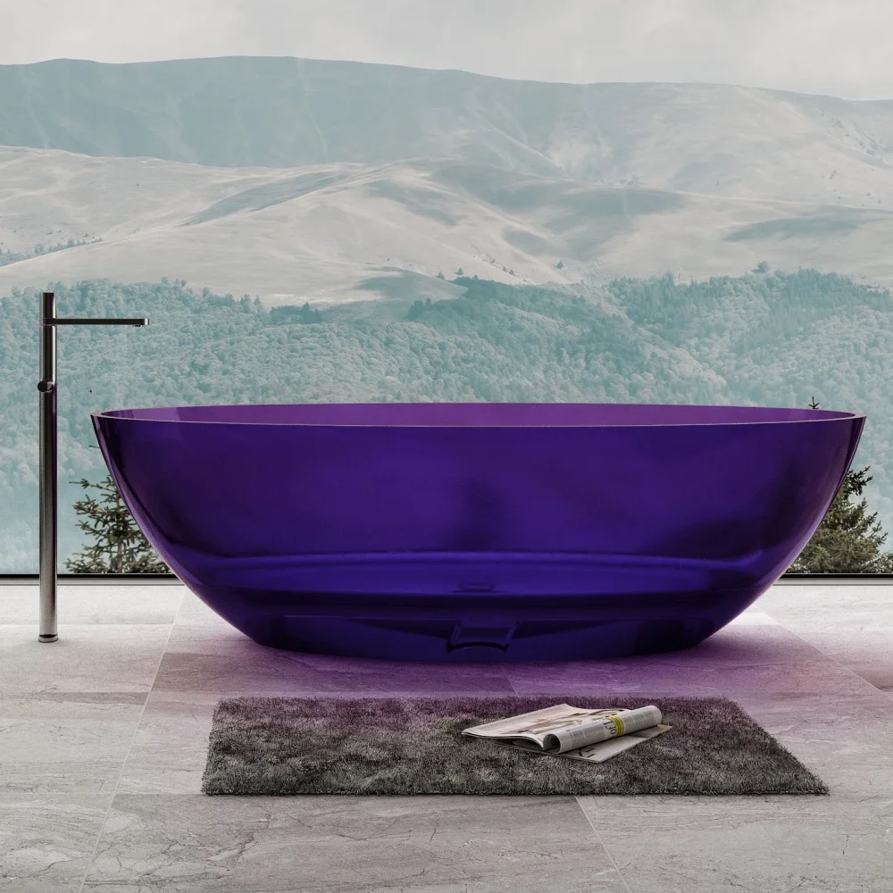 Ванна Abber Kristall AT9702Amethyst фиолетовая купить,NaN