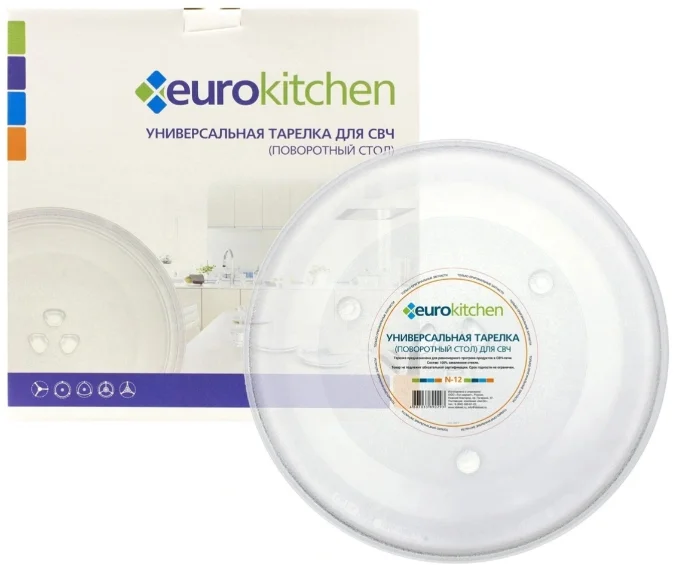 Тарелка для СВЧ Euro Kitchen EUR N-12 Transparent