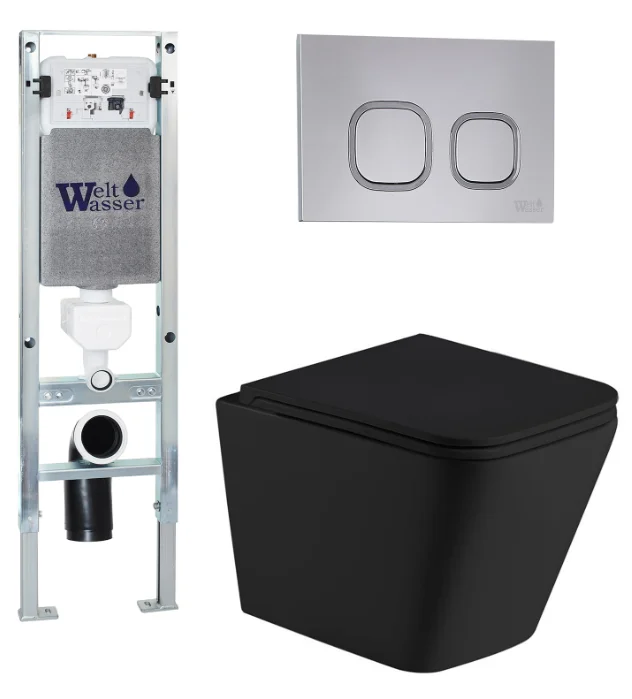 Комплект Инсталляция WeltWasser AG350ST42 AMBERG 350 ST + GELBACH 043 MT-BL + AMBERG RD-CR черный купить,NaN