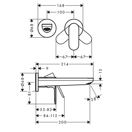 Смеситель Hansgrohe Rebris S 72528670 черный