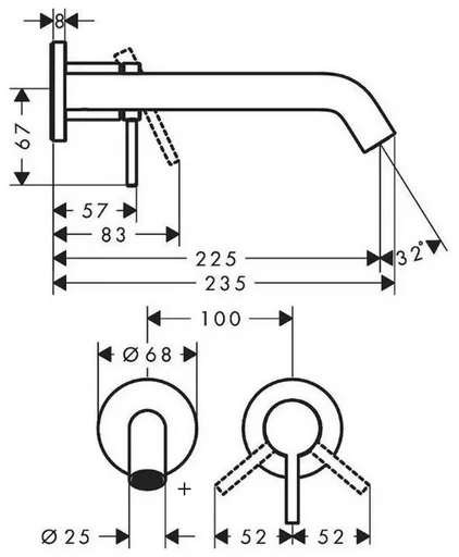 Смеситель Hansgrohe Tecturis S 73351700 белый
