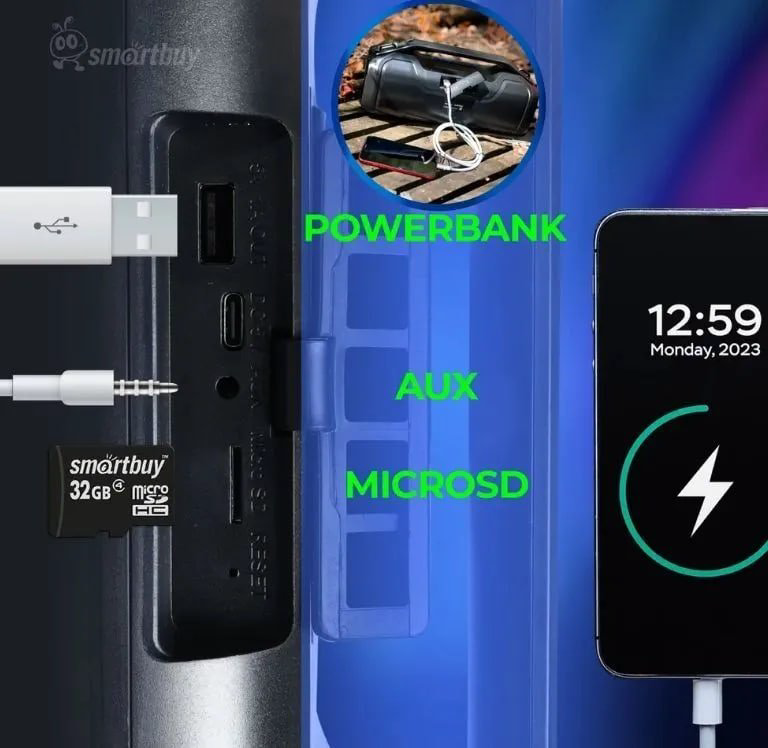 Портативная колонка Smartbuy SBS-5340 черный купить,NaN