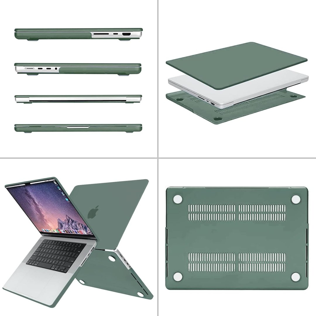 Чехол Чехол на MacBook Pro 16.2″ HCS56 A3403/A3186/A2991/A2780/A2485 Темно-зеленый до 16.2" зеленый купить,NaN