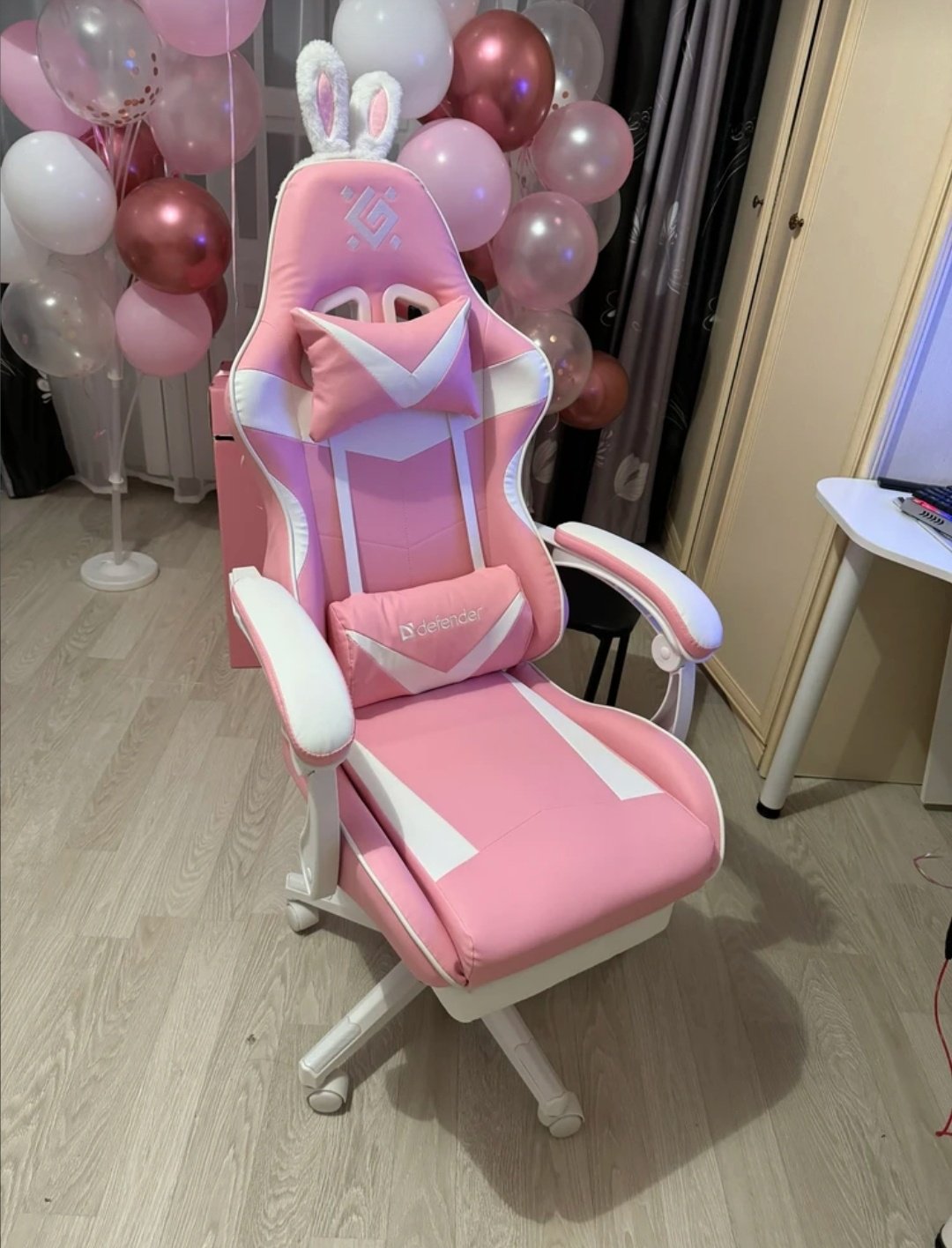 Игровое кресло Irifi, белый, розовый