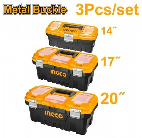 INGCO ящик с органайзером PBXK0302 16x35.6x16.8 см черный, оранжевый купить,NaN