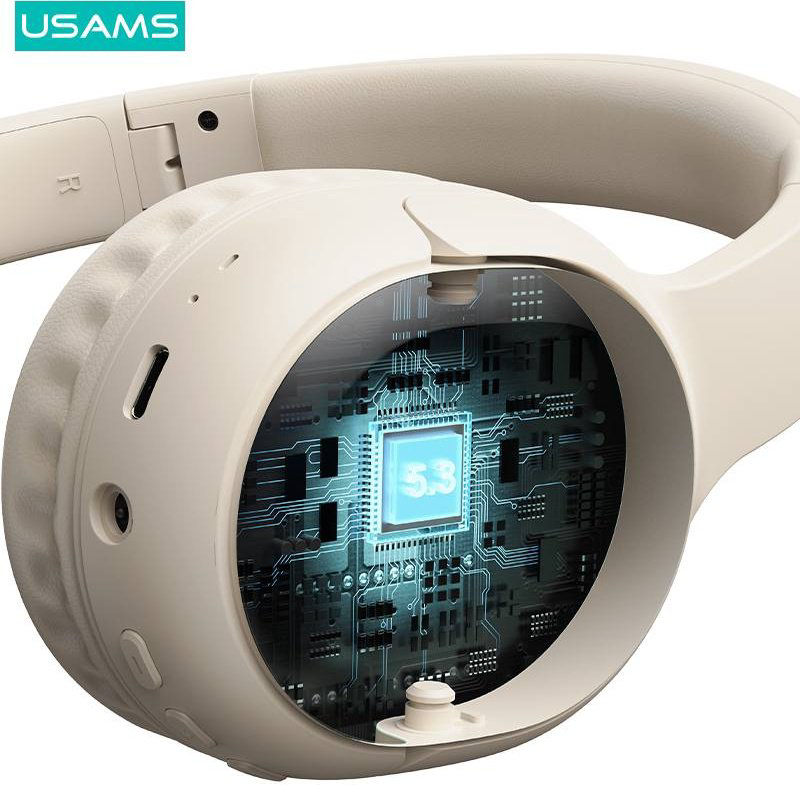 Наушники Usams YG23 бежевый купить,NaN