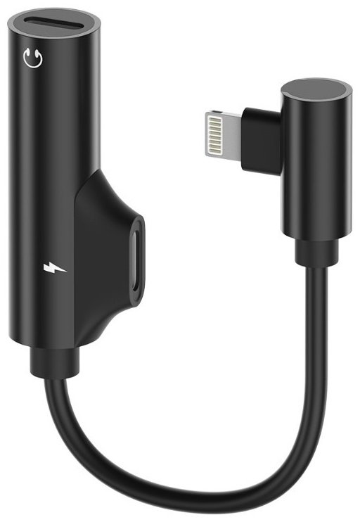 Переходник OLMIO Lightning (F), Lightning (M) черный