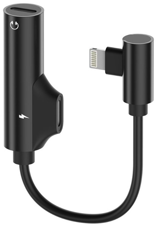 Переходник OLMIO Lightning (F), Lightning (M) черный