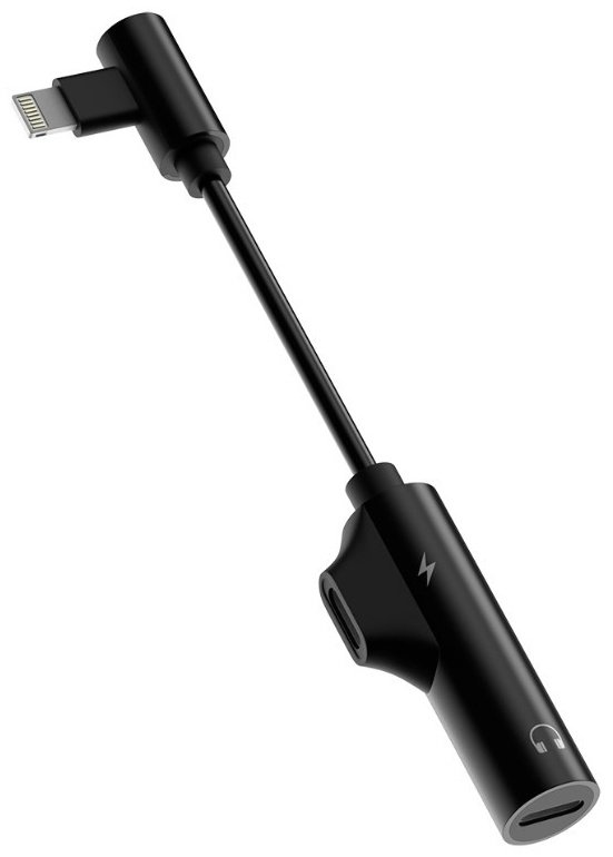 Переходник OLMIO Lightning (F), Lightning (M) черный купить,0