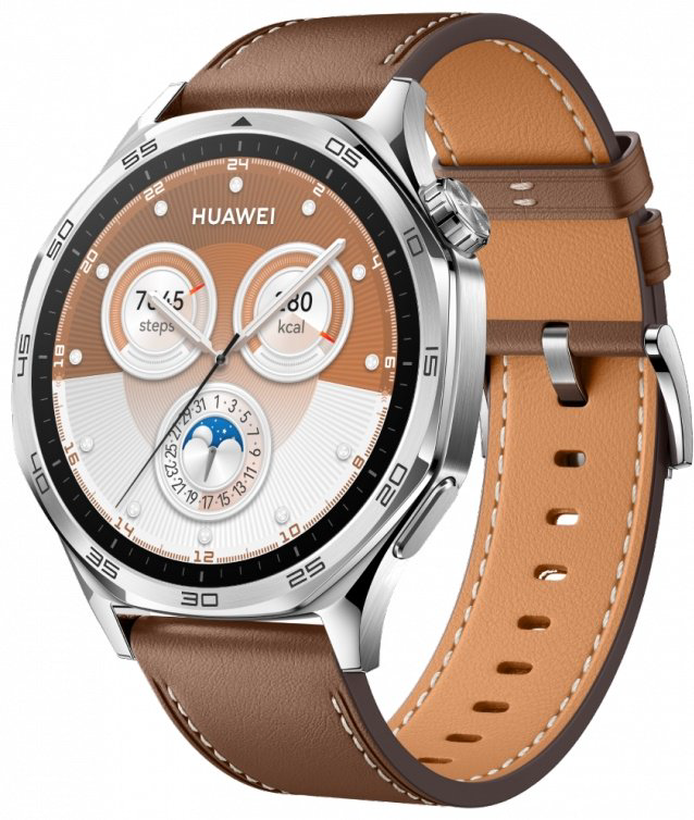 Смарт-часы Huawei Watch GT 5 46 мм серебристый-коричневый купить,NaN