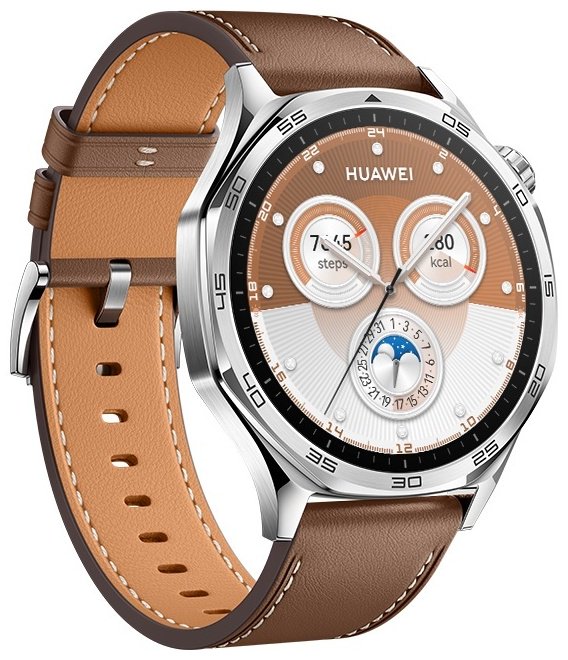 Смарт-часы Huawei Watch GT 5 46 мм серебристый-коричневый - ForteMarket Смарт-часы Huawei Watch GT 5 46 мм серебристый-коричневый купить,0