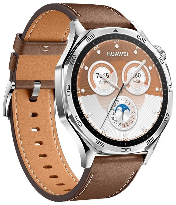 Смарт-часы Huawei Watch GT 5 46 мм серебристый-коричневый купить,NaN