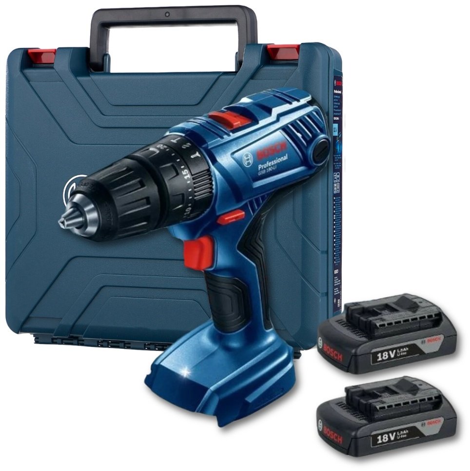 Аккумуляторная ударная дрель-шуруповерт Bosch Professional GSB 180-LI, 06019F8307