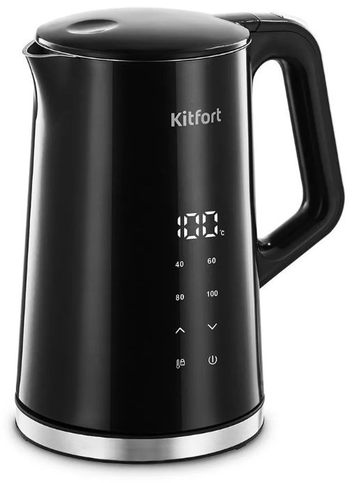 Электрочайник Kitfort KT-6703 черный, стальной купить,NaN