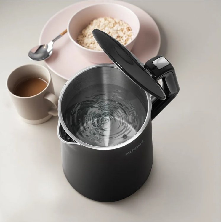 Электрочайник Kitfort KT-6703 черный, стальной