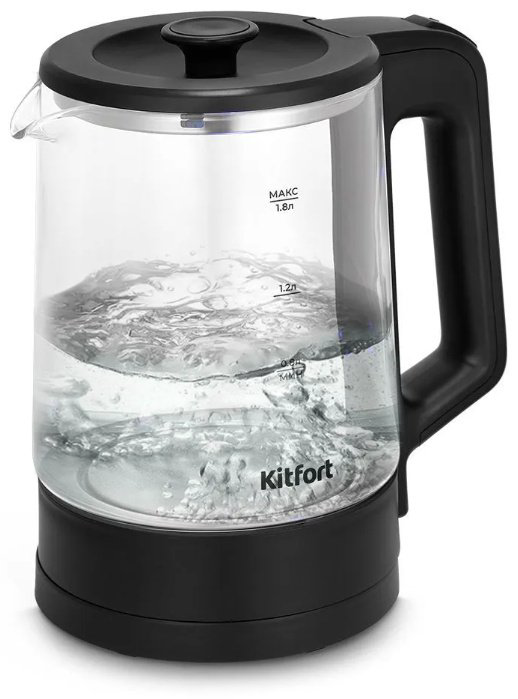 Электрочайник Kitfort KT-6708 черный, стальной купить,NaN