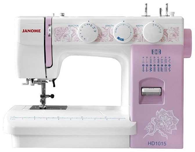 Швейная машина Janome HomeDecor 1015 белый, розовый