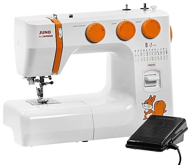 Швейная машина Janome Juno 5025 S белый, оранжевый