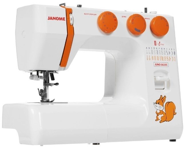 Швейная машина Janome Juno 5025 S белый, оранжевый - ForteMarket Швейная машина Janome Juno 5025 S белый, оранжевый купить,0