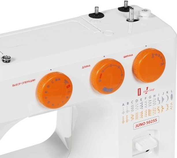 Швейная машина Janome Juno 5025 S белый, оранжевый - ForteMarket Швейная машина Janome Juno 5025 S белый, оранжевый купить,0