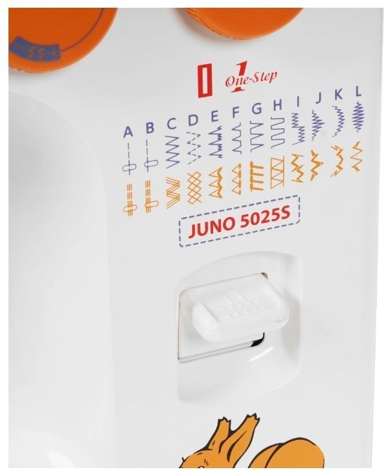 Швейная машина Janome Juno 5025 S белый, оранжевый - ForteMarket Швейная машина Janome Juno 5025 S белый, оранжевый купить,0