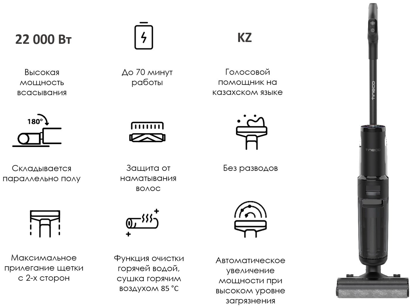 Пылесос Tineco Switch S7 Stretch черный купить,NaN