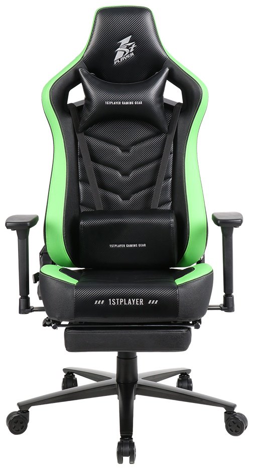 Игровое кресло 1STPLAYER DK1 PRO-FR-BKGE, черный, зеленый