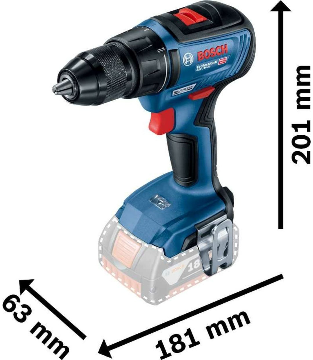 Bosch шуруповерт GSR 18V-50 06019H5006 (без аккумулятора) купить,NaN