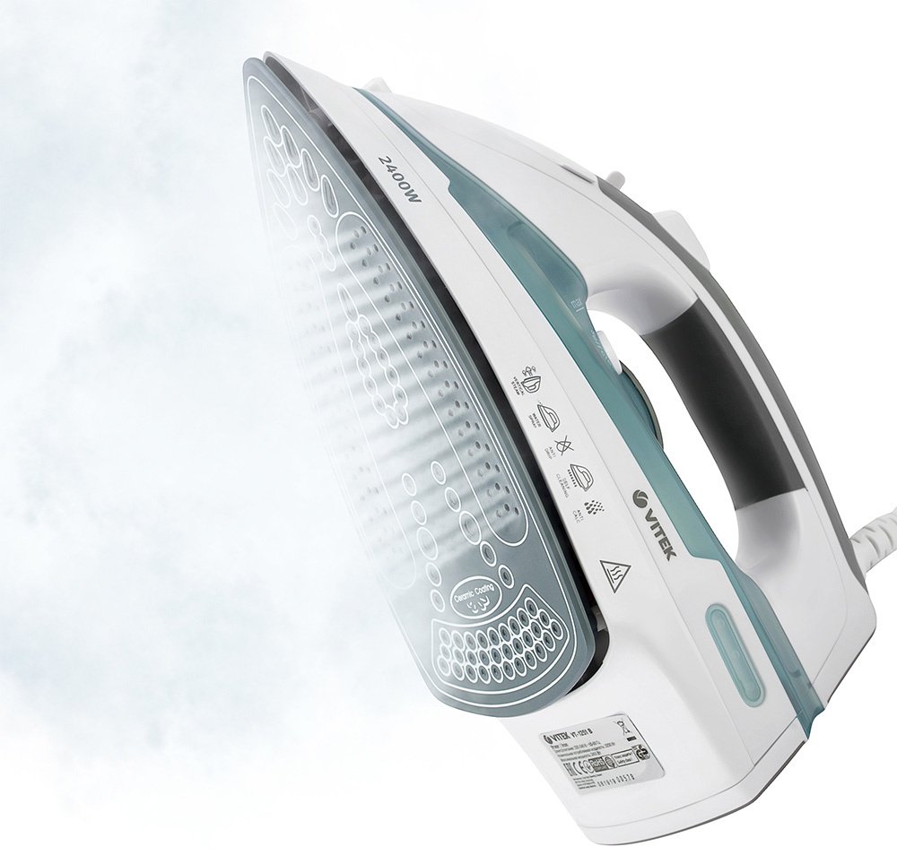 Утюг Vitek VT-1251 белый, голубой купить,0
