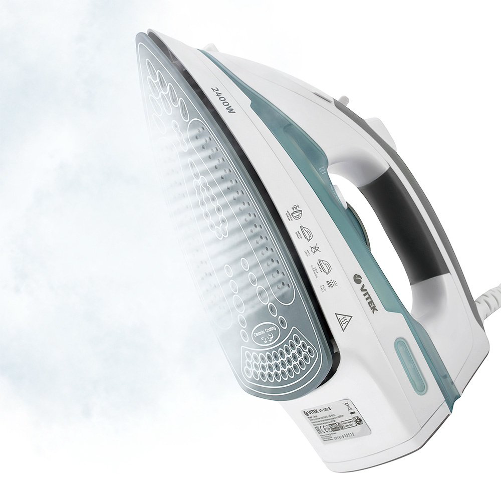Утюг Vitek VT-1251 белый, голубой купить,NaN