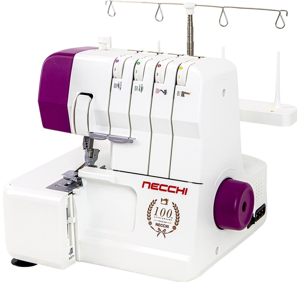 Оверлок NECCHI 5445D белый, фиолетовый