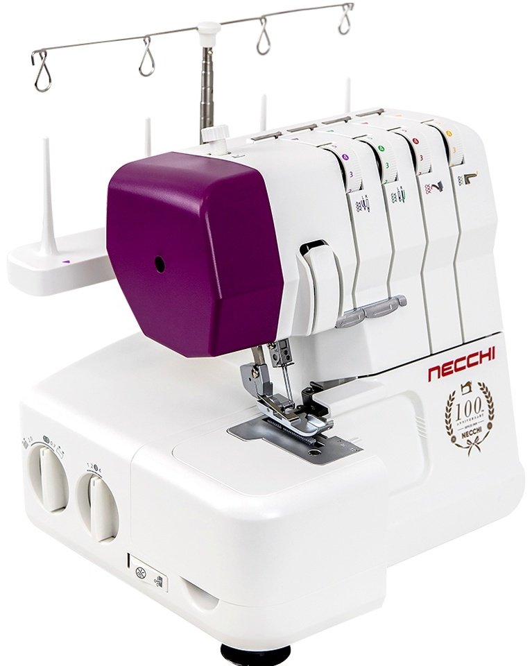Оверлок NECCHI 5445D белый, фиолетовый купить,0
