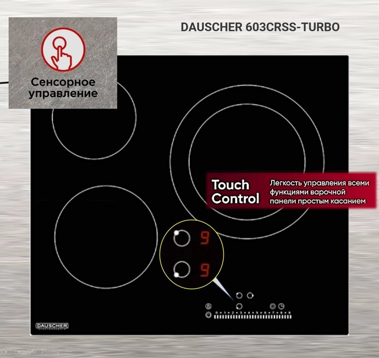 Варочная поверхность DAUSCHER 603CRSS черный купить,NaN