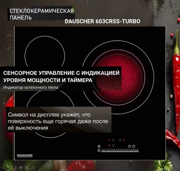 Варочная поверхность DAUSCHER 603CRSS черный купить,NaN