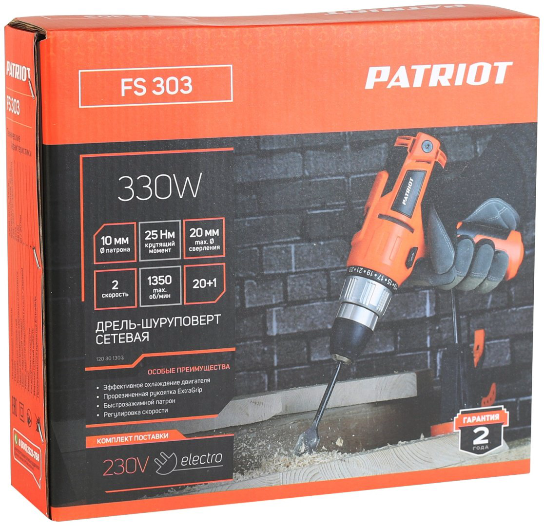 Patriot дрель-шуруповерт FS 303 120301303 купить,NaN
